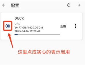 点击左侧圆圈启用配置