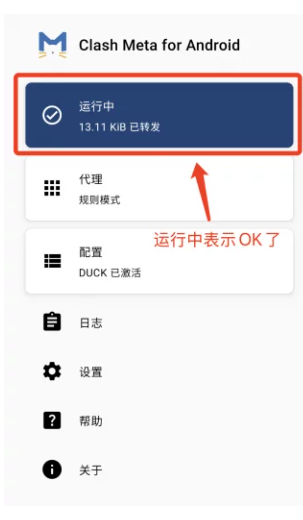 显示运行中即为成功